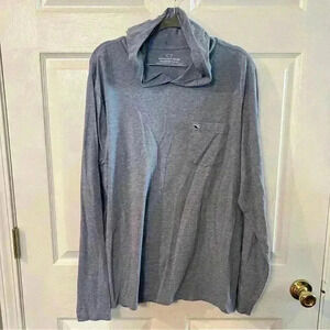 Vineyard Vines Long Sleeved Hoodie Edgartown T Shirt Blue and White Size Mens L